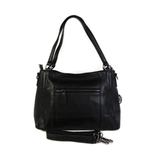 Сумка женская средняя кожаная 37х24х11 см чёрная 9790 Black