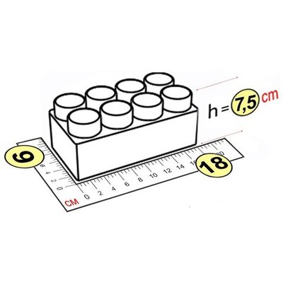 Элемент 18x9x7,5 см для GigaBloks 7,5"