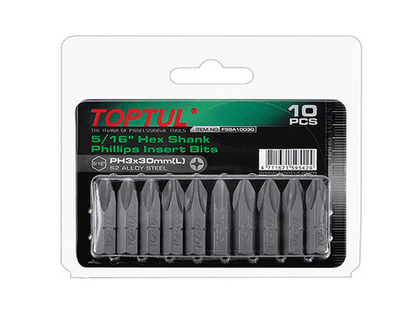 Насадка крестообразная PH2 30мм 5/16" 10шт блистер TOPTUL (FSBA1002G)