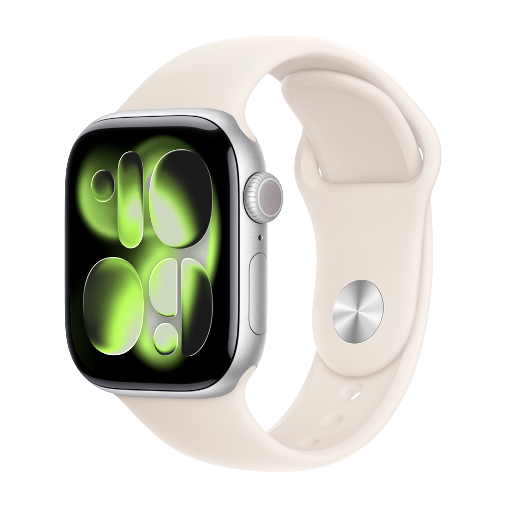 Умные часы Apple Watch Series 11 GPS, 42mm, Silver Aluminium Case with Starlight Sport Band, S/M