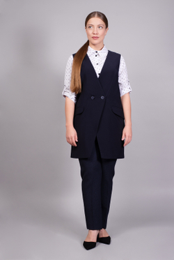 Жилет с подкладом 2322оп, Тёмно тёмно син #70ТТСи062322оп