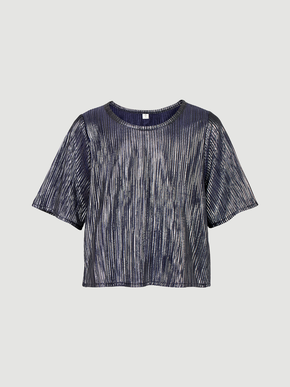 Блузка с коротким рукавом из фактурного полотна Mjölk Blue Silver