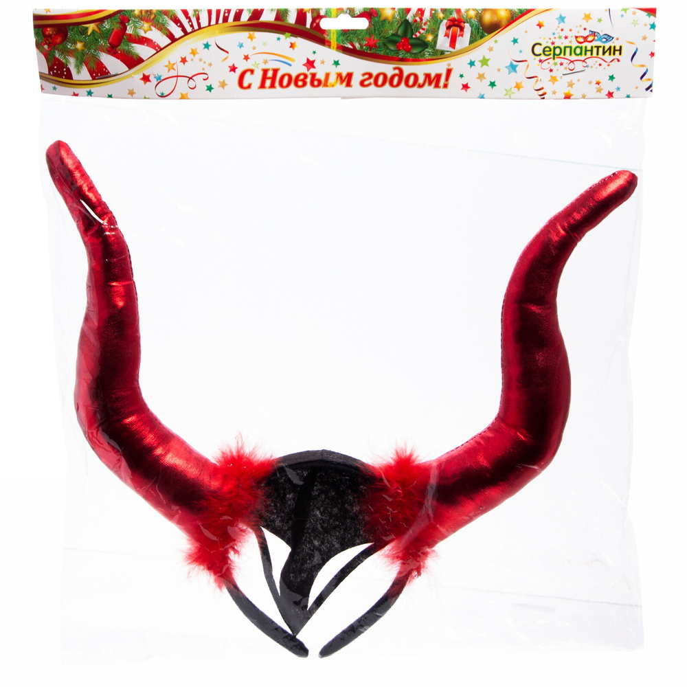 Ободок карнавальный «Дьяволёнок», красный