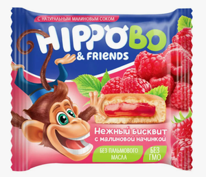 ПИРОЖНОЕ HIPPOBO С МАЛИНОВОЙ НАЧИНКОЙ 32ГР