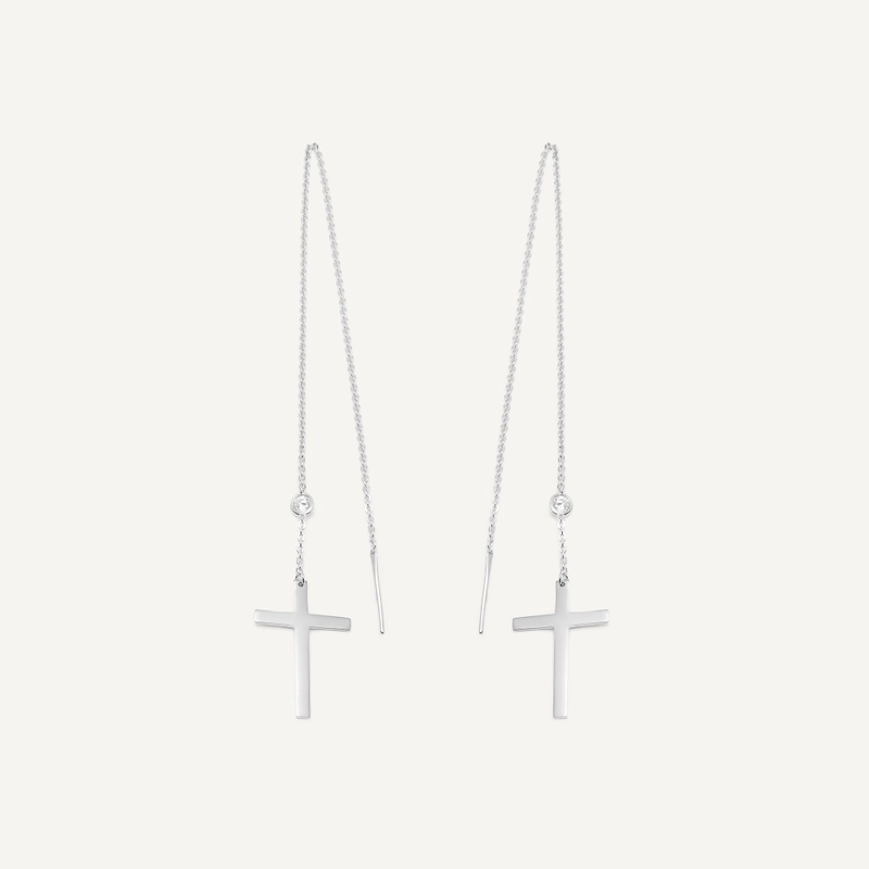 Серьги Крест и Цепочки