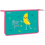 Папка для тетрадей 1 отделение А4 на молнии Berlingo Run for fun, пластик