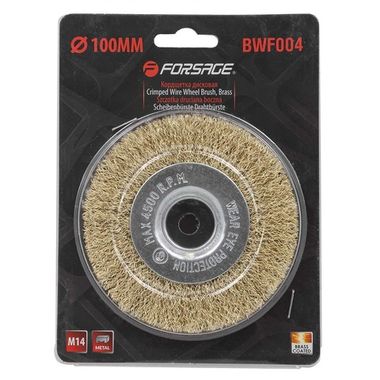 Кордщетка дисковая латунная для УШМ 100мм, в блистере Forsage F-BWF004
