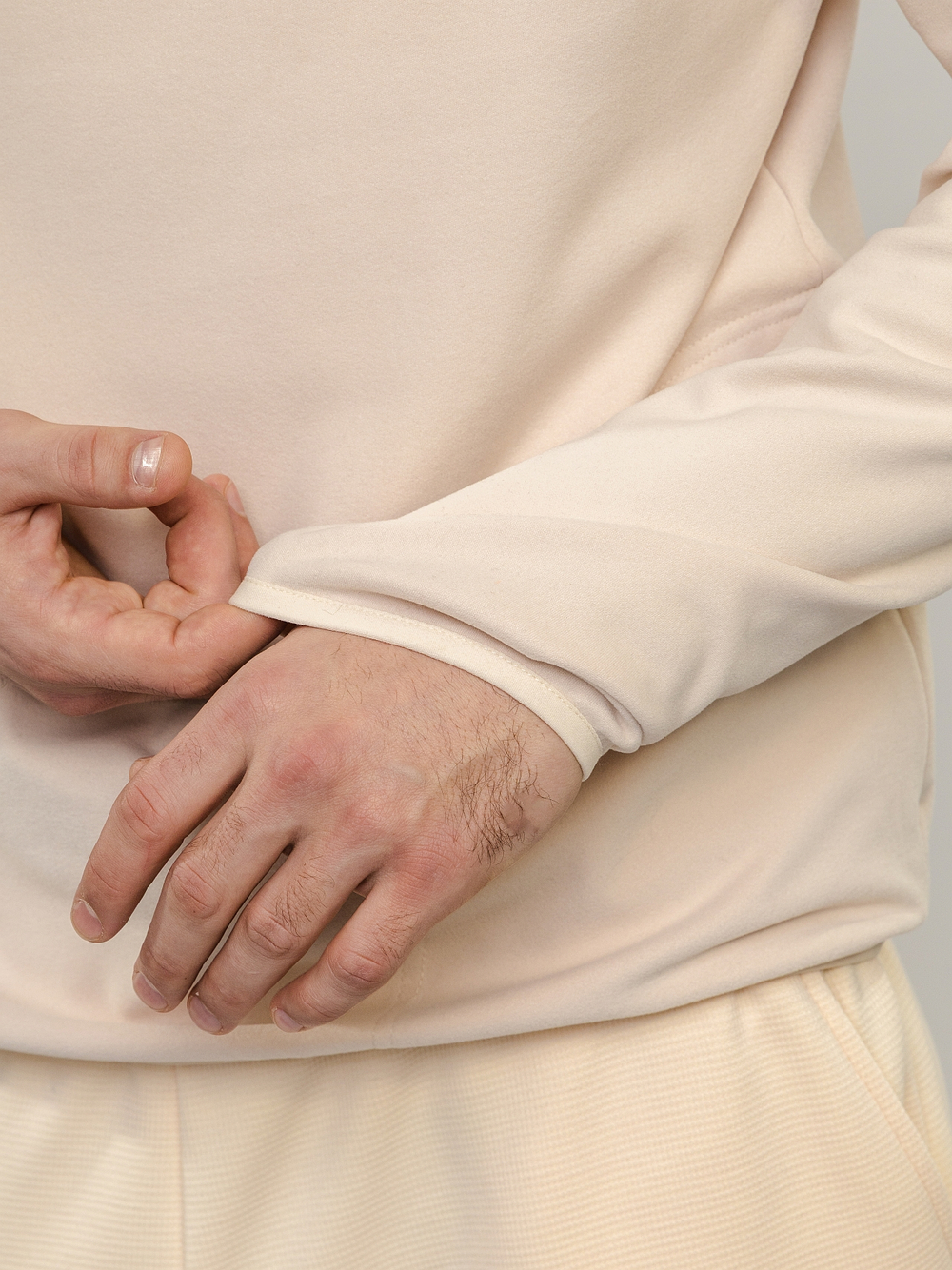 Кофта-ниндзя (с капюшоном), мужская, цвет "Мягкая нуга"