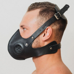 Черная кожаная маска «Сталкер» (Цвет: черный)