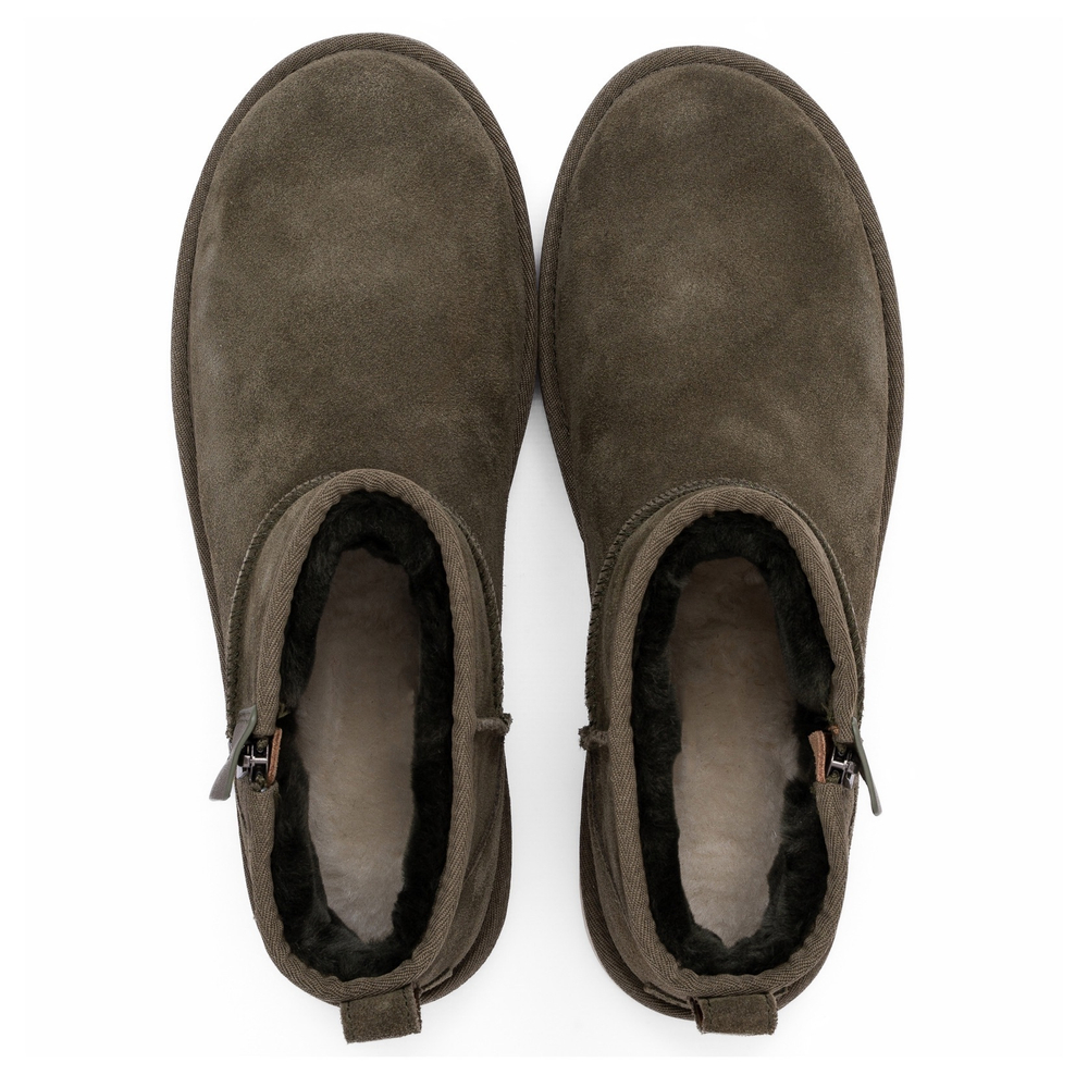 UGG Mens Classic Ultra Mini Zip Boot Khaki