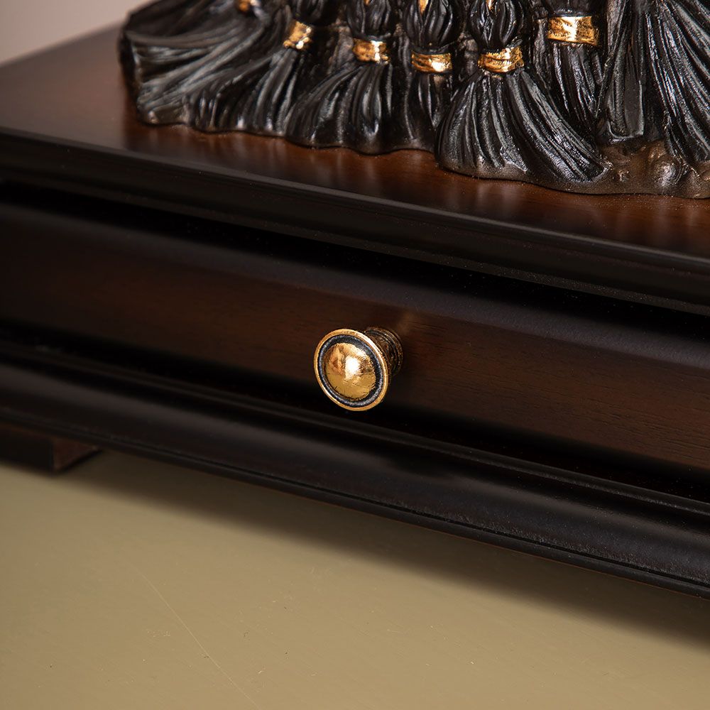 Настольная лампа с бюро Лошадь императора Бронза с абажуром 38 Мокко