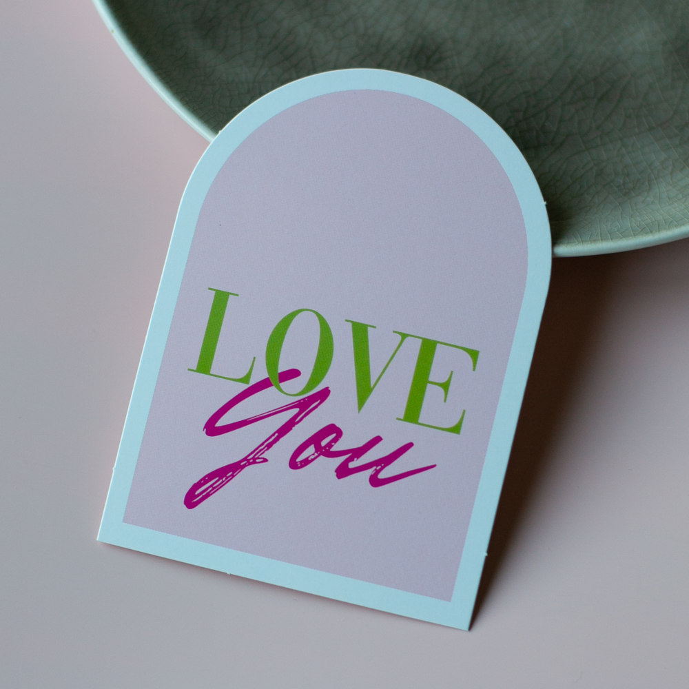 С-1165 карточка (7,5х10,5 см) Love you (в упаковке 10 шт.)