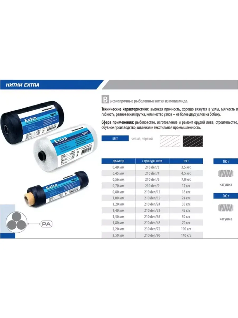 Нитки капроновые Extra 187tex*4/1,40 мм 880м оливковый