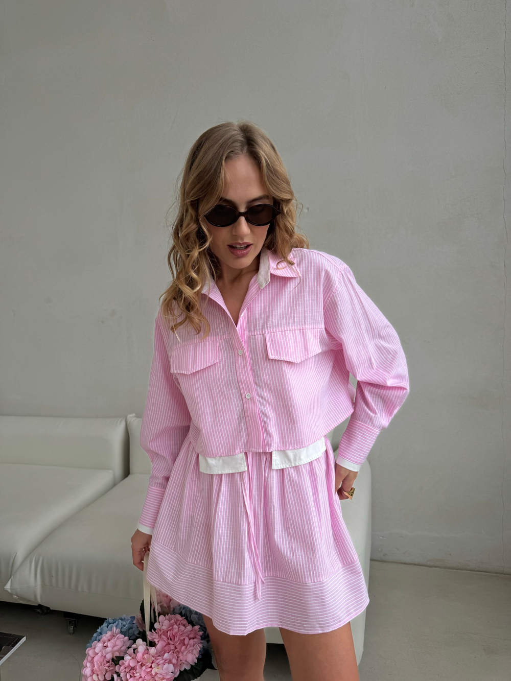 Костюм Candy stripes розовый