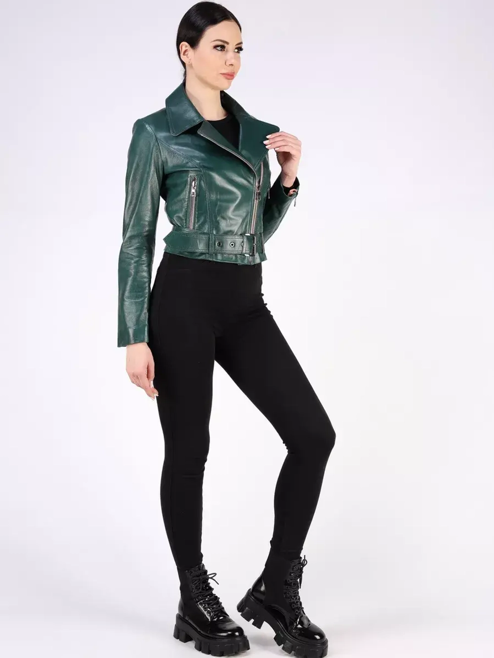 Кожаная куртка демисезонная косуха