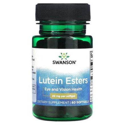 Лютеин, зеаксантин Swanson, Эфиры лютеина, 20 мг, 60 мягких таблеток