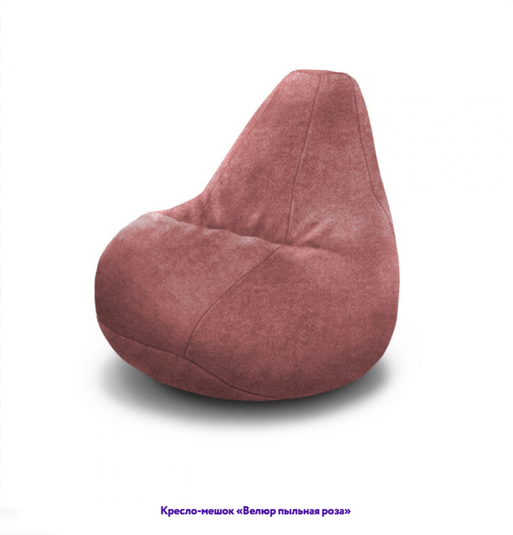 Кресло-мешок Груша, однотонное, велюр