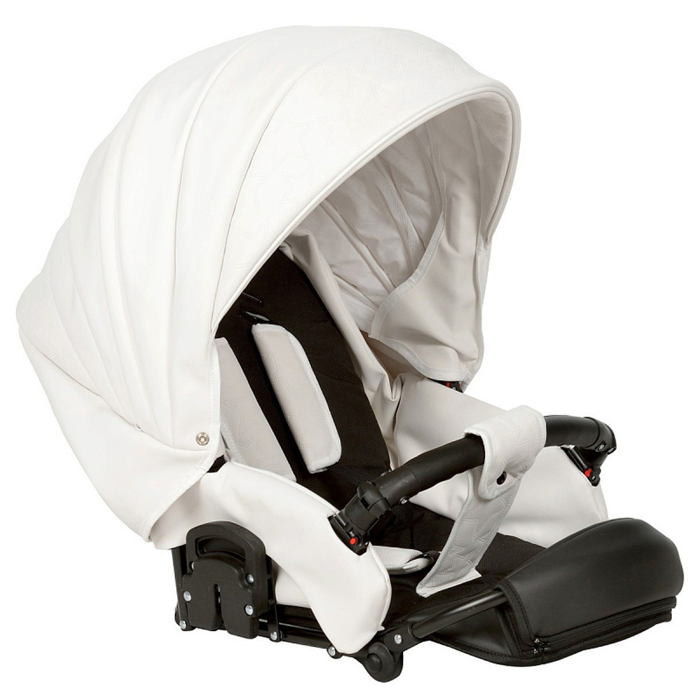 Детская коляска Indigo Special Plus 2 в 1 Is01 белая кожа