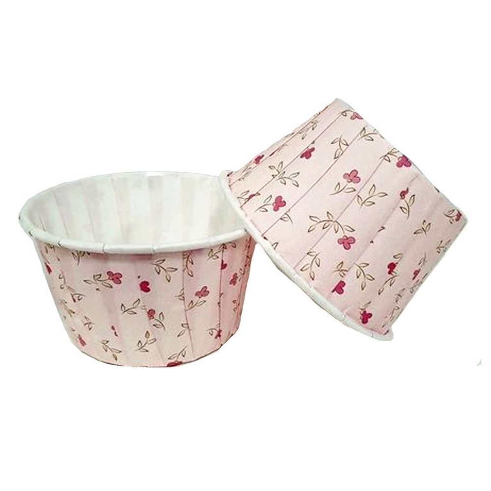 Формы бумажные с ламинацией «Маффин» 50х40 мм (Цветочные мотивы) 100 шт