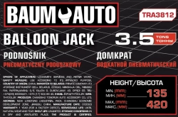 Домкрат подкатной пневматический 3,5т Baum Auto BM-TRA3812