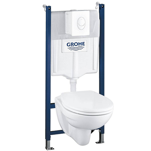 ПОДВЕСНОЙ УНИТАЗ С КРЫШКОЙ + СИСТЕМА ИНСТАЛЛЯЦИИ GROHE SOLIDO 4-В-1 DIY 39418000