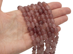 Нить бусин из клубничного кварца 7х9мм (галтовка)