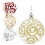 Новогодние шары 7см (набор 3шт) «Зимние узоры», микс