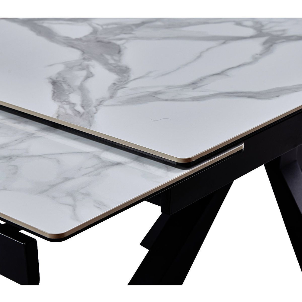 Стол керамический LA ALTA SIENA Bentley white 160-240*90, каркас черный