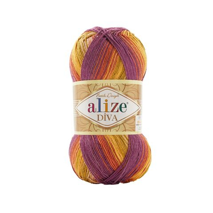 Дива батик (Diva batik) пряжа Alize 100%микрофибра (акрил) 5х100г/350м (8027)