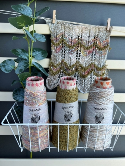 Пряжа Хлопок Лен Вязание спицами Италия Бобинная красивая мя