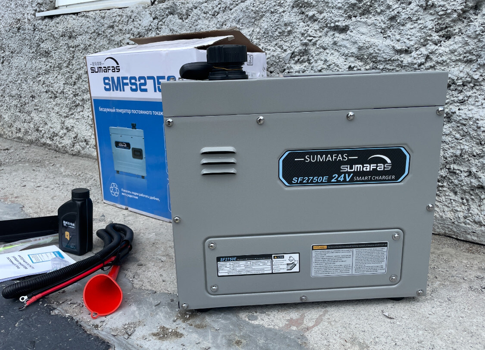 24V / Генератор бензиновый SMFS2750, 24 Вольт, 66 Ампер, стояночный инверторный с автозапуском электростартером - бензогенератор (Гарантия 14 дней) (1 шт.)