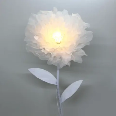 Фигура светодиодная «Нежный цветок» на стойке, d-75см, h-1,6 м, пост.свечение,220v,Белый