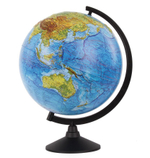 Глобус Земли Физический рельефный, диаметр 320 мм