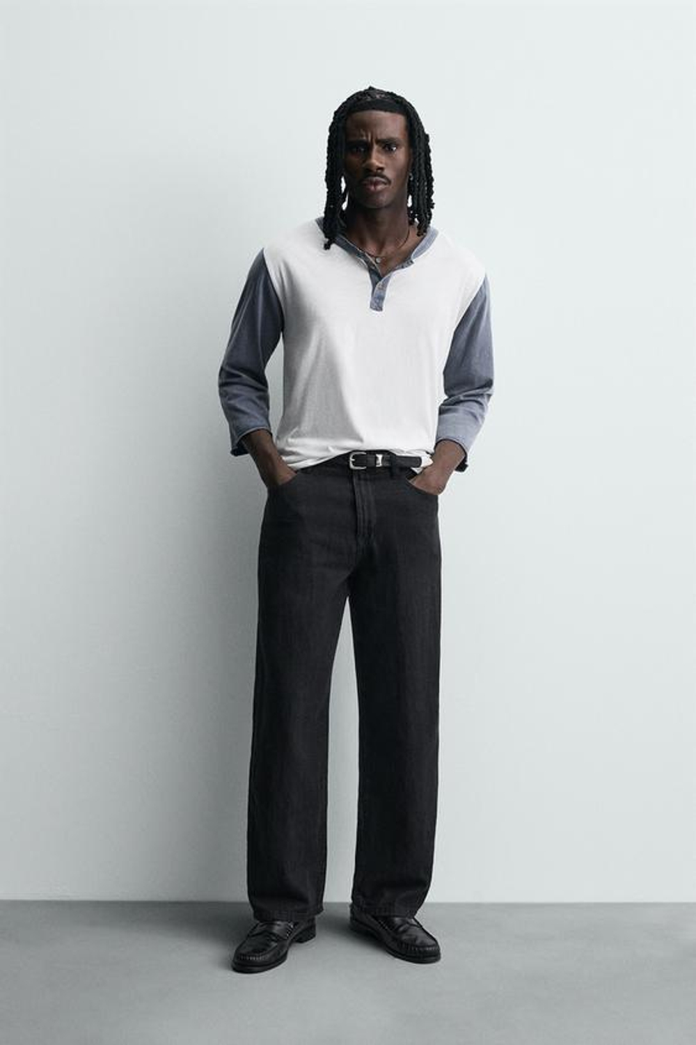 ZARA ЛЕГКИЕ ДЖИНСЫ СВОБОДНОГО КРОЯ WIDE LEG, ЧЕРНЫЙ