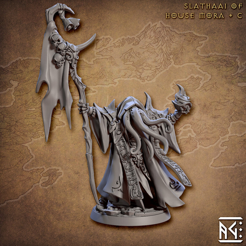 Иллитид mind flayer Illithid Свежеватель разума Маг Волшебник Колдун Чародей миниатюра для dnd, днд, pathfinder, фентези, Настольная игра, НРИ, Варгейм, РПГ