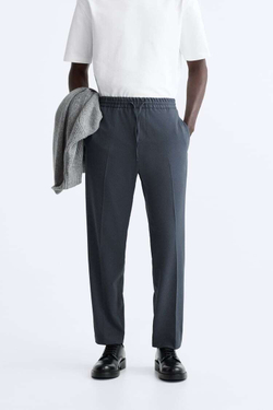 ZARA БРЮКИ-ДЖОГГЕРЫ КОМФОРТНОЙ ПОСАДКИ, СИНИЙ