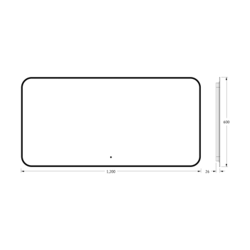 Зеркало Defesto LED 34W теплый свет AURA 120Х60 см