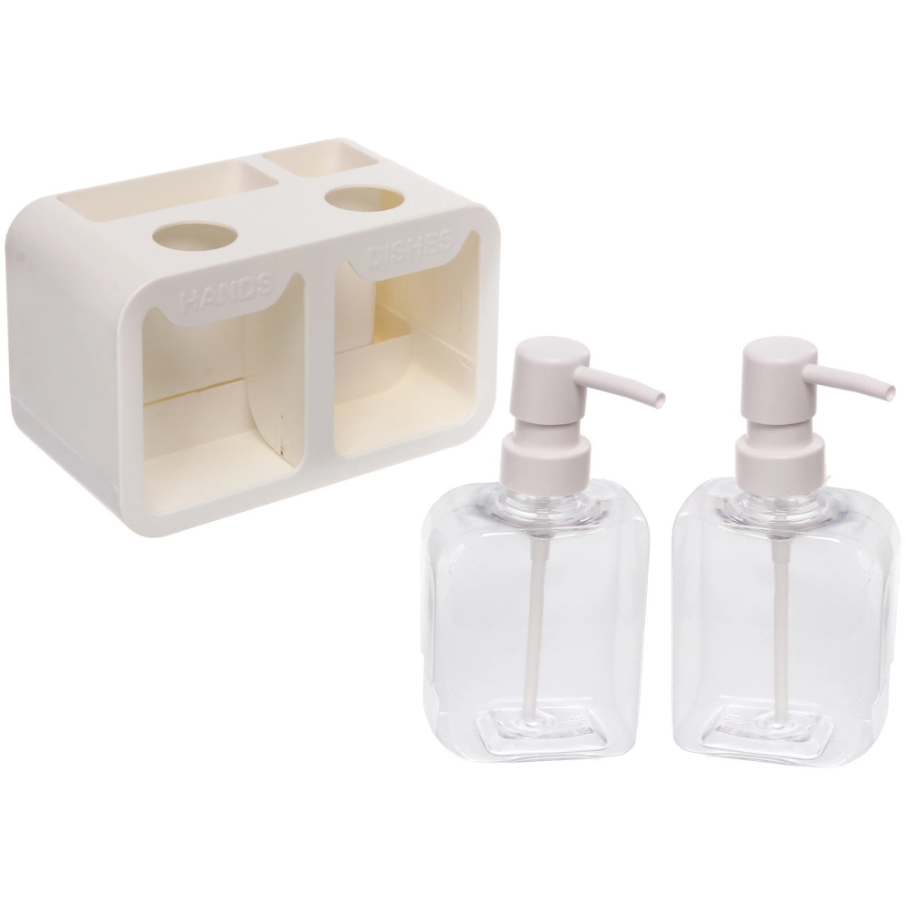 Дозатор для моющих средств 2х350мл 17х19х16 белый 8875