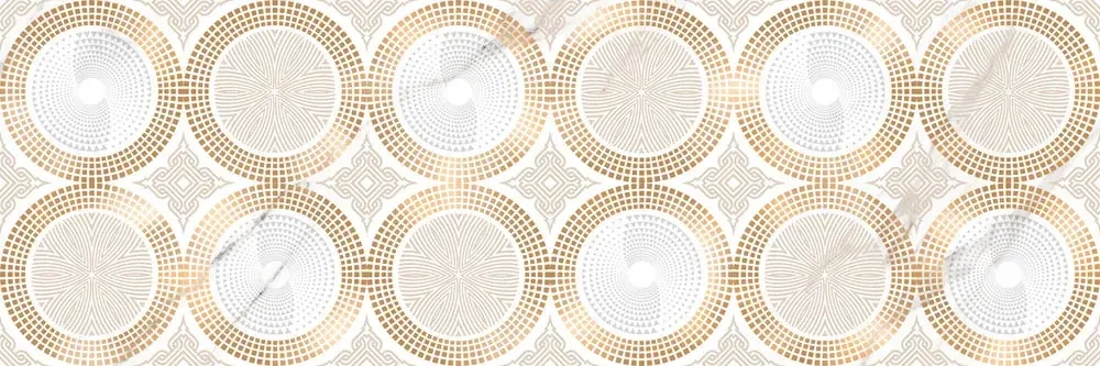 Декоративная плитка ALMA Ceramica DWU93UMB14R Umberto 30x90 бежевая глянцевая с орнаментом