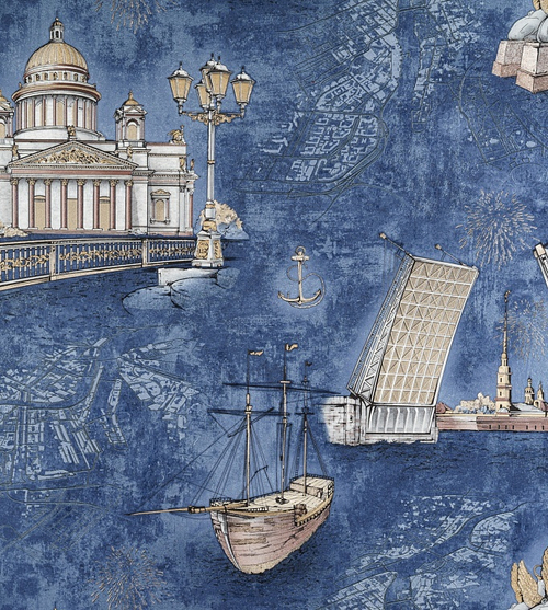 Обои 10681-04 декор Санкт-Петербург горячее тиснение на флиз. основе 1,06*10м  АРТЕКС