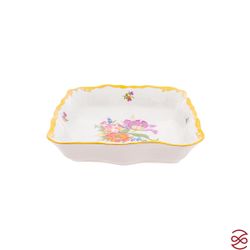 Салатник квадратный Queen's Crown Мейсенский букет 21см