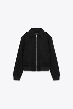 ZARA КУРТКА С ШЕРСТЬЮ — ZW COLLECTION, МОРСКОЙ СИНИЙ