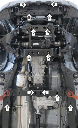 Защита стальная 2 мм Р,Д,КПП,РК JAC T8 MOTODOR.78303
