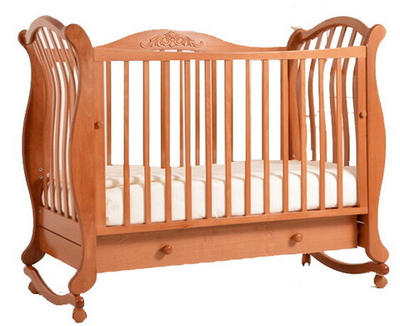 Детская кроватка Гандылян Габриэлла колесо-качалка 120x60 см вишня