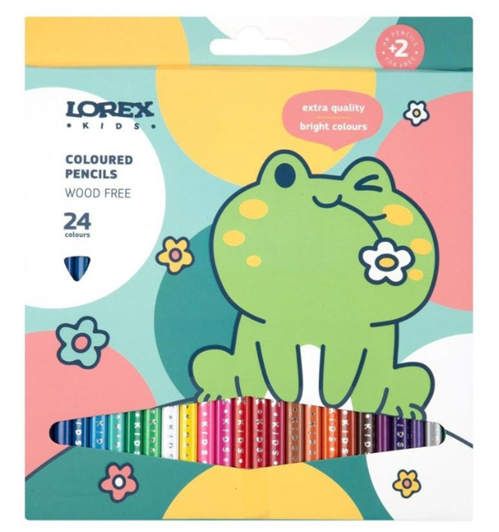 Карандаши цветные 24 цвета(ов) пл. трехгран. ЛОРЕКС Кидз (LXKCPWF-24)