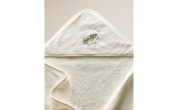 Zara Home Детское полотенце с капюшоном из хлопка, кремовый, 100x100 см