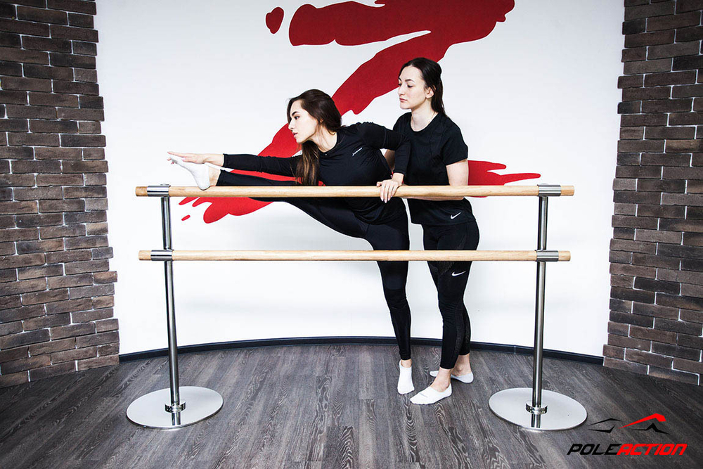 2-х уровневый мобильный (переносной) хореографический станок «Элегант» (нерж. сталь)