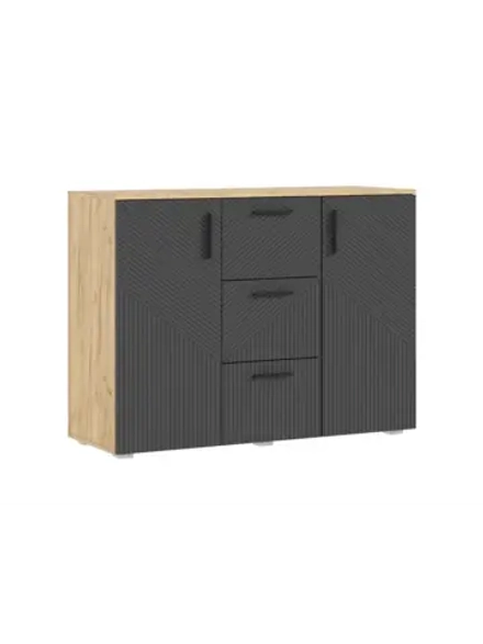 Комод для одежды Браш Графит 3 ящика, 120х45х91 см