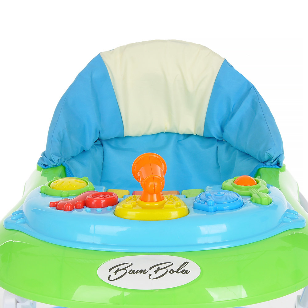 BAMBOLA Ходунки Капитан (8 колес,игрушки,муз) (60*57*57) Light blue+Green/Голубой