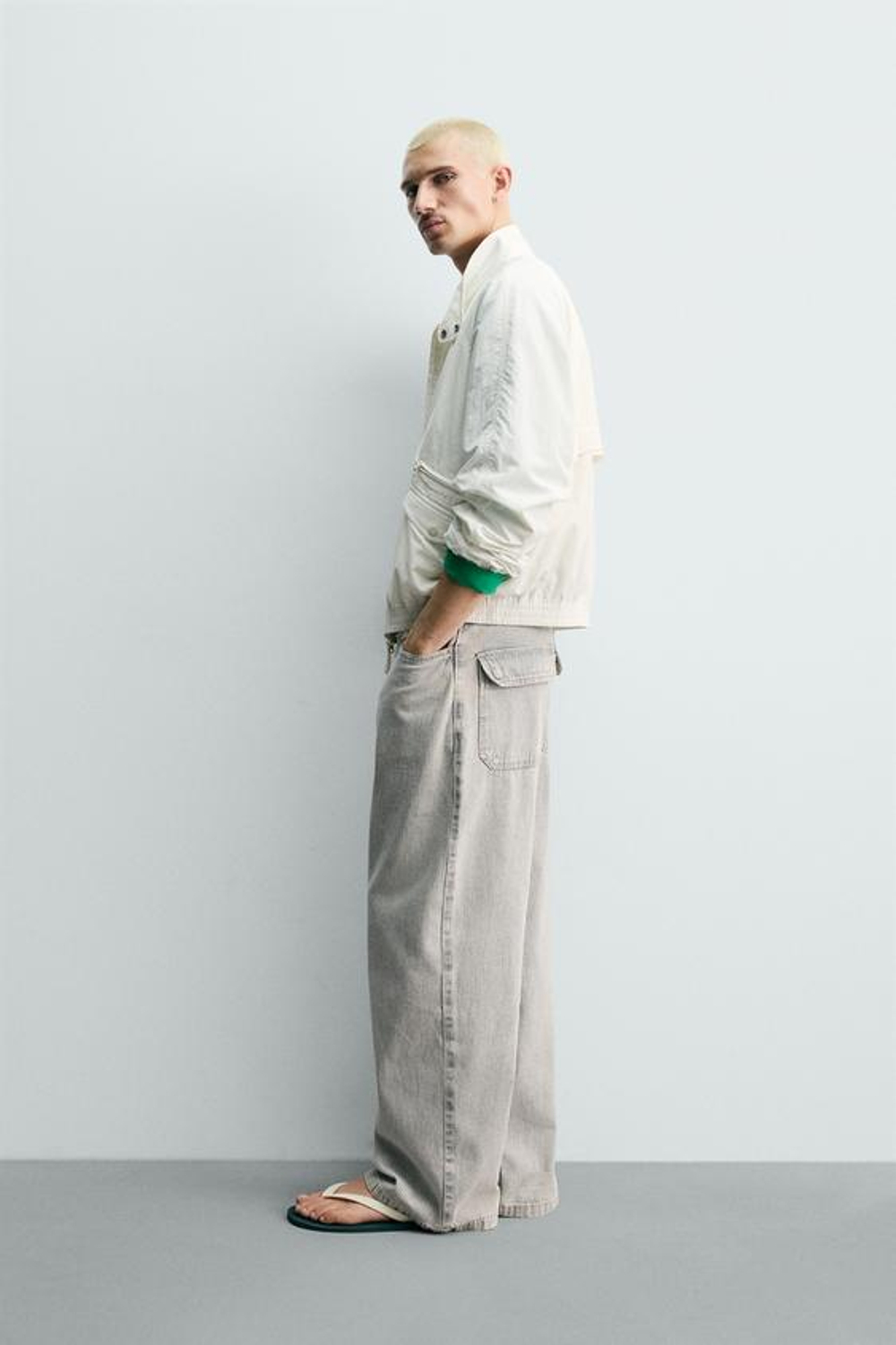 ZARA БРЮКИ RELAXED STRAIGHT FIT В ПОЛОСКУ, ПОЛОСКИ